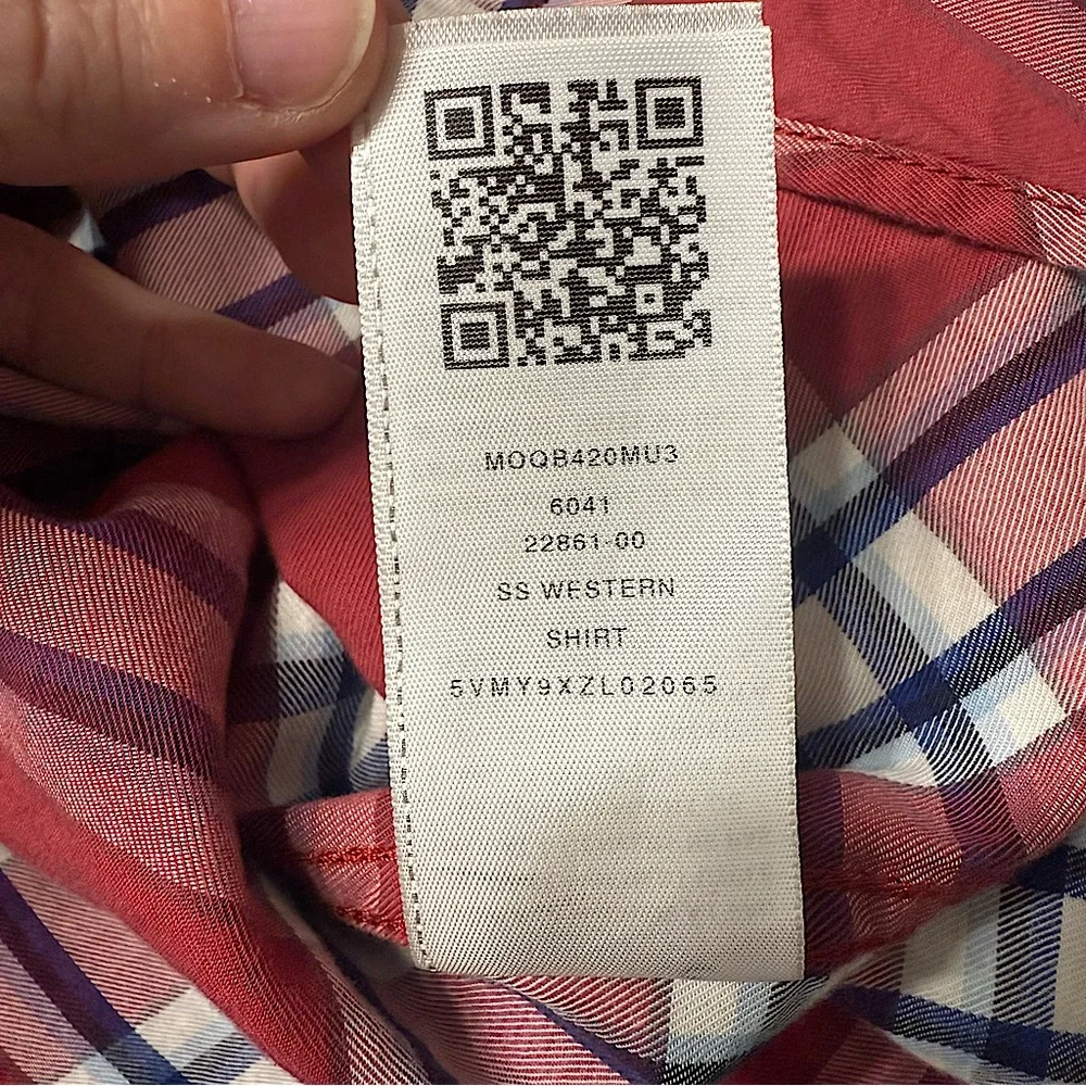 TRUE RELIGION MEN RED PLAID PEARL SNAP BUTTON DOWN SHORT SLEEVE WESTERN SHIRT XL